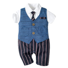 Load image into Gallery viewer, Infant Boy Baby Gentleman Outing Clothes One-Piece Suit Romper
