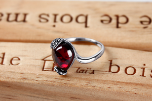 Woman silver ruby ring