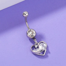 Load image into Gallery viewer, Stainless Steel Heart Navel Nail Human Body Piercing Jewelry Woman
