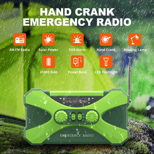 Large Capacity Solar Powered Hand-cranked Emergency Radio