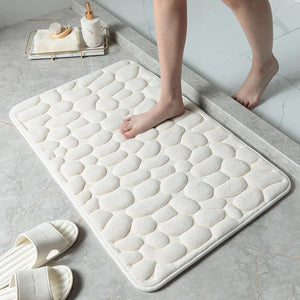 Cobblestone Embossed Bathroom Bath Mat Non-slip Carpets