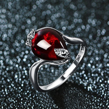 Load image into Gallery viewer, Woman silver ruby ring
