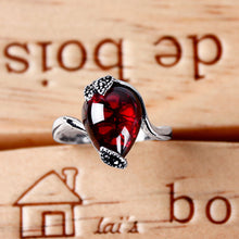 Load image into Gallery viewer, Woman silver ruby ring
