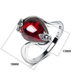 Woman silver ruby ring