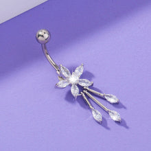 Load image into Gallery viewer, Tassel Flower Zircon Navel Ring Human Body Piercing Jewelry Woman
