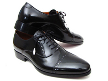 Load image into Gallery viewer, Paul Parkman Men&#39;s Captoe Oxfords Black Dress Shoes (ID#78RG61)
