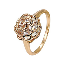 Load image into Gallery viewer, Rose Is A Rose Set of 4 or Rings In 18kt Rose Crystals In White Yellow And Rose Gold Plating
