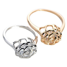 Load image into Gallery viewer, Rose Is A Rose Set of 4 or Rings In 18kt Rose Crystals In White Yellow And Rose Gold Plating
