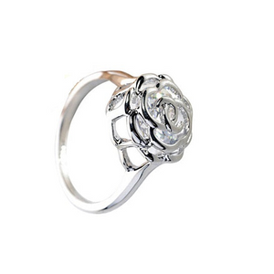 Rose Is A Rose Set of 4 or Rings In 18kt Rose Crystals In White Yellow And Rose Gold Plating