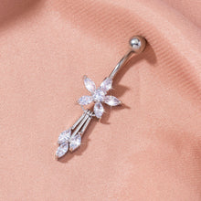 Load image into Gallery viewer, Tassel Flower Zircon Navel Ring Human Body Piercing Jewelry Woman
