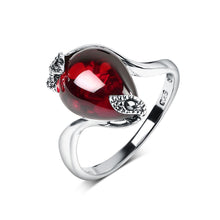 Load image into Gallery viewer, Woman silver ruby ring
