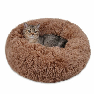 Pet Ultra Soft Long Plush Round Bed