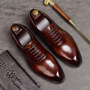 Handmade Oxford Shoes Men's Large Size Groom Wedding Shoes