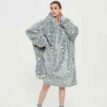 Load image into Gallery viewer, Ovesized Wearable Blanket Hoodie Winter Cute Print Fleece Sleepwaer Warm And Cozy Sofa Homewaer
