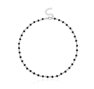 Fashion Jewelry Woman Simple Black White Bead Necklace Handmade Choker Necklace