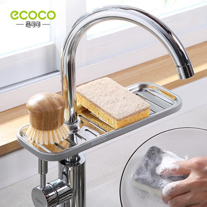 Ecoco Faucet Sponge Soap Drainage Storage Rack Sink Adjustable Dish