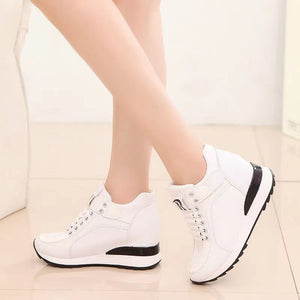 Fashion Stealth Height Increasing Womens Shoes Platform Sneakers Wedge