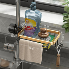 Load image into Gallery viewer, Kitchen Space Aluminum Sink Drain Rack Sponge Storage Faucet Holder
