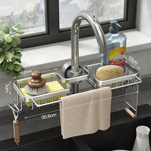 Load image into Gallery viewer, Kitchen Space Aluminum Sink Drain Rack Sponge Storage Faucet Holder
