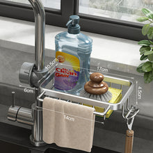 Load image into Gallery viewer, Kitchen Space Aluminum Sink Drain Rack Sponge Storage Faucet Holder
