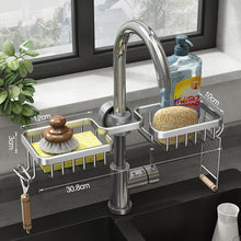 Load image into Gallery viewer, Kitchen Space Aluminum Sink Drain Rack Sponge Storage Faucet Holder
