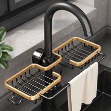 Load image into Gallery viewer, Kitchen Space Aluminum Sink Drain Rack Sponge Storage Faucet Holder
