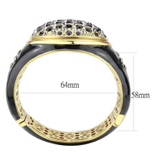 Load image into Gallery viewer, LO4352 - Gold Brass Bangle with Top Grade Crystal  in Multi Color
