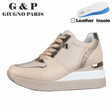 Load image into Gallery viewer, Leather Insole Sneakers Women With Platform Sports Shoes Lady Luxury
