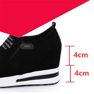 New Flock Increasing Shoes High Heels Lady Casual black Women Sneakers