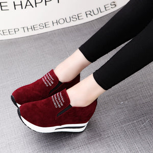 New Flock Increasing Shoes High Heels Lady Casual black Women Sneakers