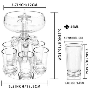 Shot Dispenser Wine Liquor 6 Shot Glass Dispenser And Holder Dispenser