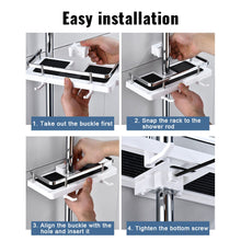 Load image into Gallery viewer, Shower Storage Holder Bathroom Shelf Pole Shelves Shampoo Tray Stand
