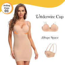 Load image into Gallery viewer, Slimming Full Length Shapewear Slips Nude Straight Tube Dress Body
