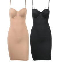 Load image into Gallery viewer, Slimming Full Length Shapewear Slips Nude Straight Tube Dress Body
