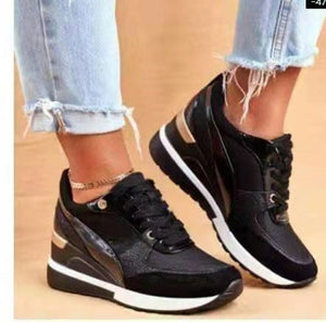 Sneakers Women Pu Lace-up Sneakers Casual Lady Vulcanized Shoes Female