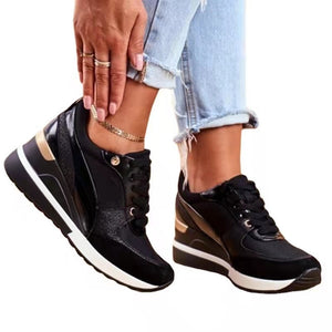 Sneakers Women Pu Lace-up Sneakers Casual Lady Vulcanized Shoes Female