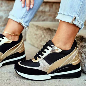 Sneakers Women Pu Lace-up Sneakers Casual Lady Vulcanized Shoes Female