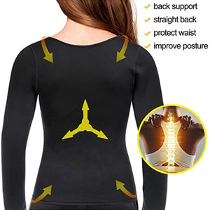 Women Sauna Body Shaper Sweat Suit Sleeve Spa Shirt Hot Neoprene