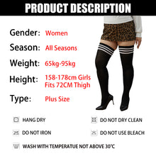 Load image into Gallery viewer, Women&#39;s Stockings Black White Striped Knee Socks Christmas Gifts Sexy
