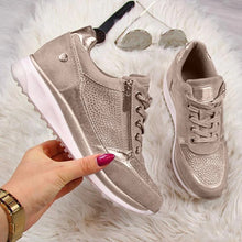 Load image into Gallery viewer, Women&#39;s Wedges Sneakers Women Vulcanize Shoes Sequins Shake Shoes
