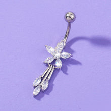 Load image into Gallery viewer, Tassel Flower Zircon Navel Ring Human Body Piercing Jewelry Woman
