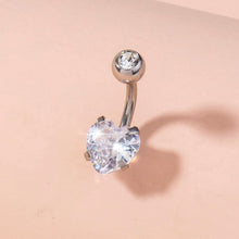 Load image into Gallery viewer, Stainless Steel Heart-shaped Zircon Navel Pin Human Body Piercing Jewelry Woman
