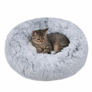 Pet Ultra Soft Long Plush Round Bed