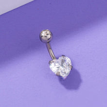 Load image into Gallery viewer, Stainless Steel Heart-shaped Zircon Navel Pin Human Body Piercing Jewelry Woman
