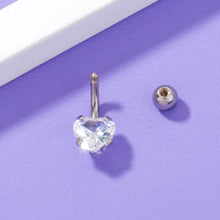 Load image into Gallery viewer, Stainless Steel Heart-shaped Zircon Navel Pin Human Body Piercing Jewelry Woman
