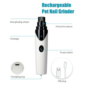 Pet Dog Cat Toe Nail Grinder Electric File Claws Clippers Grooming Trimmer Tool