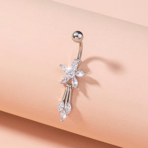 Tassel Flower Zircon Navel Ring Human Body Piercing Jewelry Woman